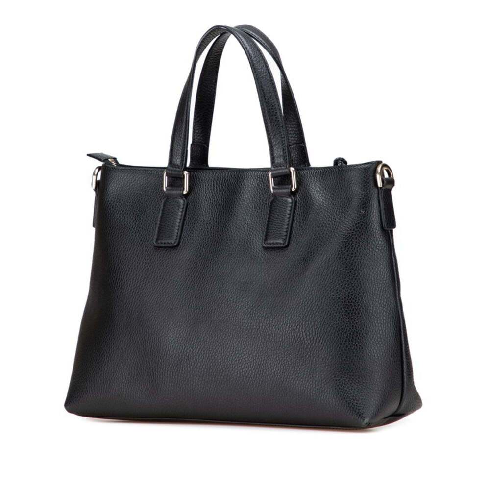 GUCCI Authentic Black Leather Bamboo Shoulder Bag - Picture 2 of 9